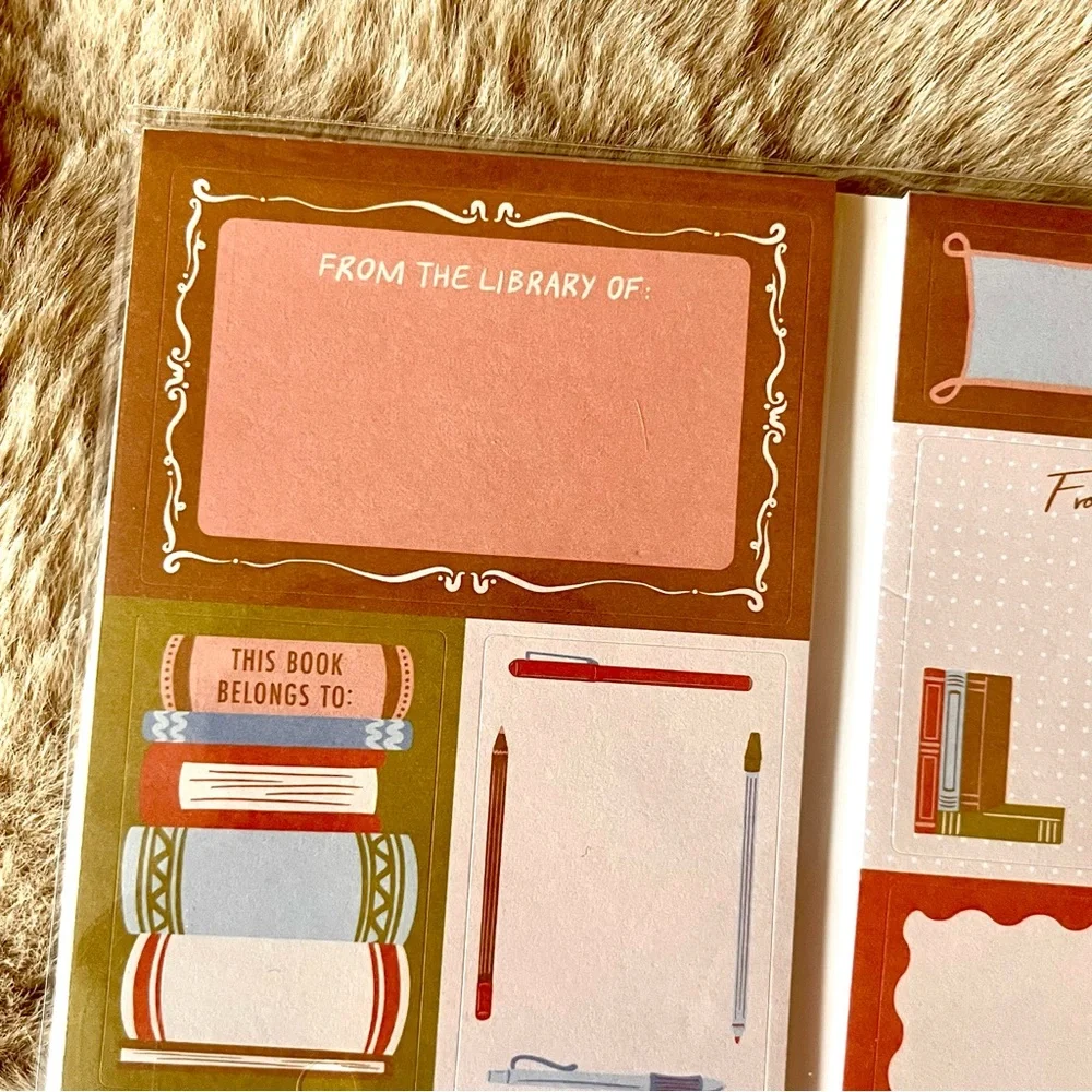 (labels) 🏷️🎉🆕 customizable library theme book lovers sticky note book set
